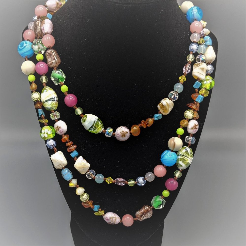 Millefiori & Murano Glass Bead Cookie Lee Necklace